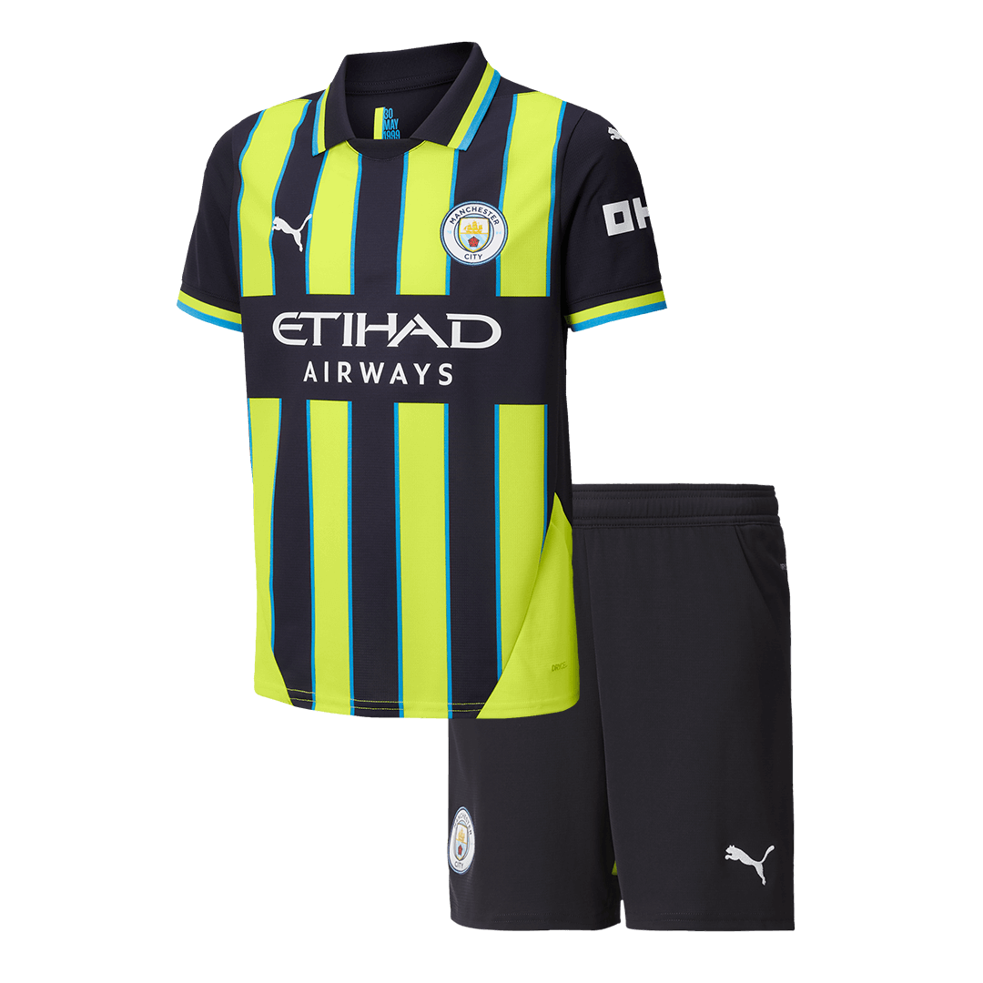 Manchester City Away Soccer Jersey Kit Kids(Jersey+Shorts) - gojersey