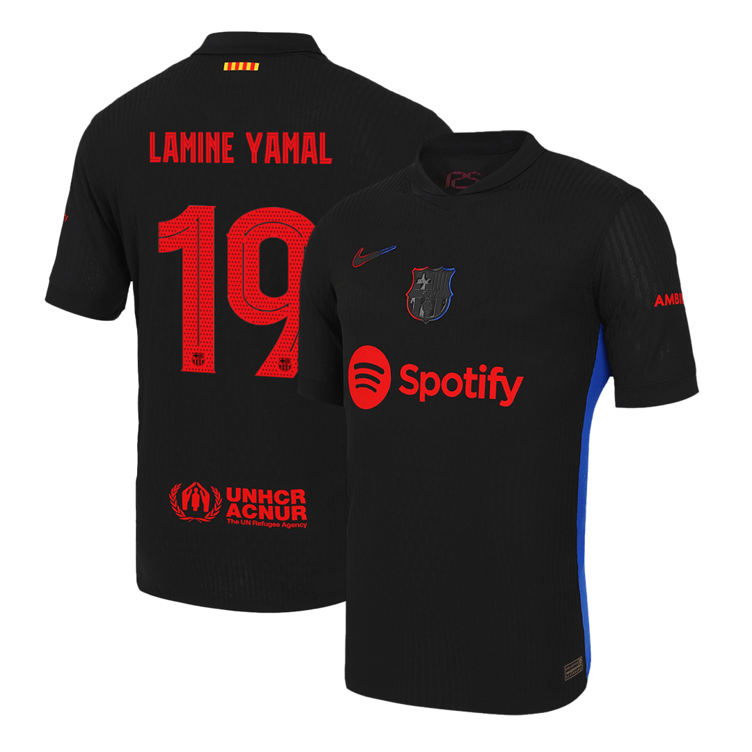 Barcelona LAMINE YAMAL #19 Away Soccer Jersey Authentic - UCL Edition - gojersey