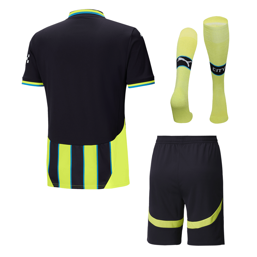 Manchester City Away Soccer Jersey Kit (Jersey+Shorts+Socks) - gojersey