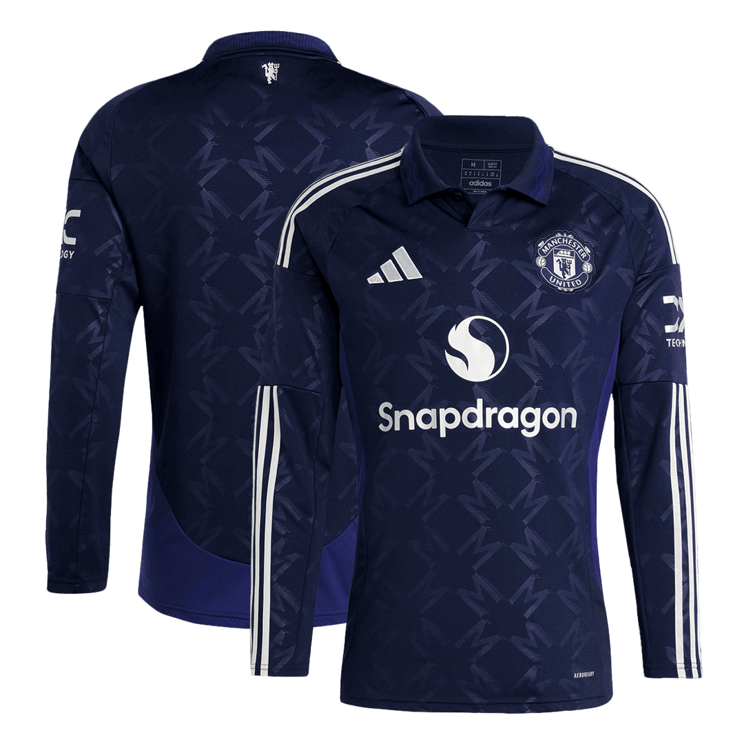 Manchester United Long Sleeve Away Soccer Jersey - gojersey