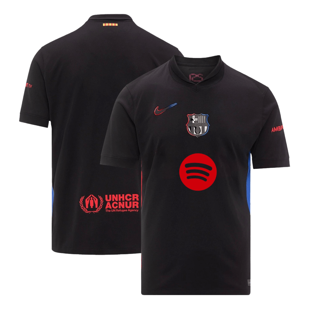 Barcelona Away Soccer Jersey- Spotify Logo Without Text - gojersey