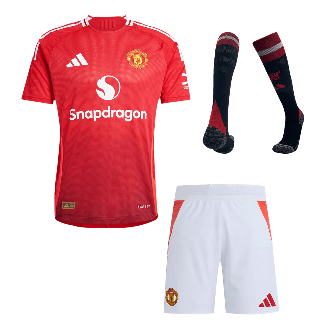 Manchester United Home Soccer Jersey Kit Authentic (Jersey+Shorts+Socks) - gojersey