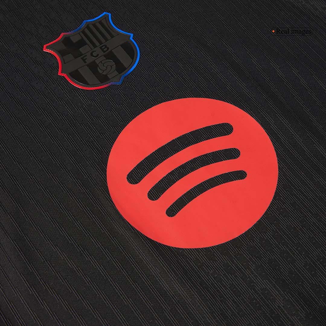 Barcelona Away Soccer Jersey Authentic - Spotify Logo Without Text - gojersey
