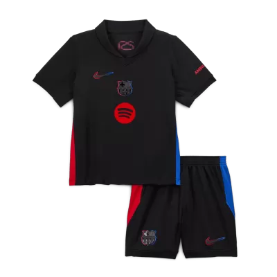 Barcelona Away Soccer Jersey Kit 2024/25 Kids(Jersey+Shorts)- Spotify Logo Without Text - gojersey