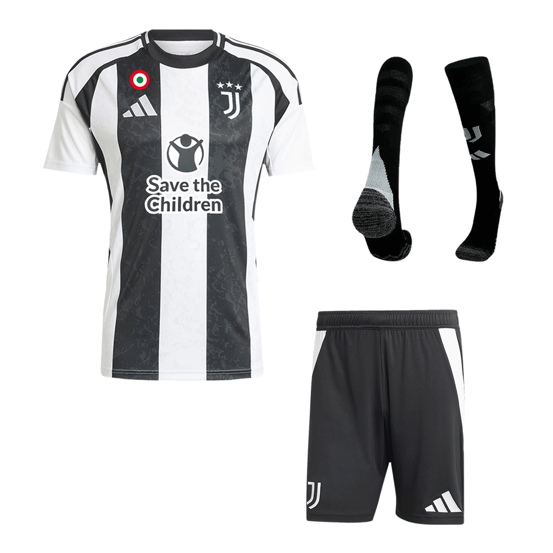 Juventus Home Soccer Jersey Kit (Jersey+Shorts+Socks) - Save The Children Sponsor - gojersey