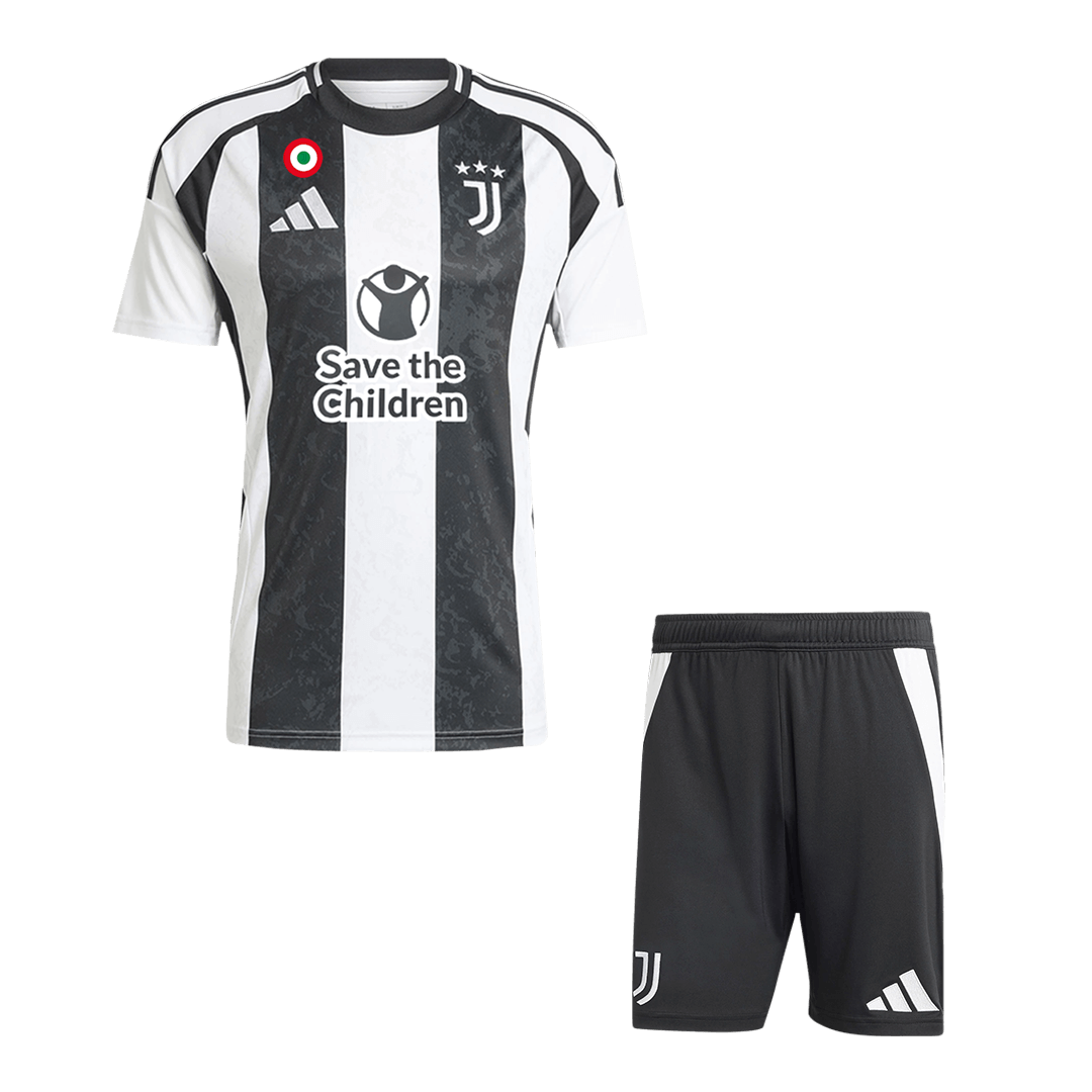 Juventus Home Soccer Jersey Kit (Jersey+Shorts) - Save The Children Sponsor - gojersey