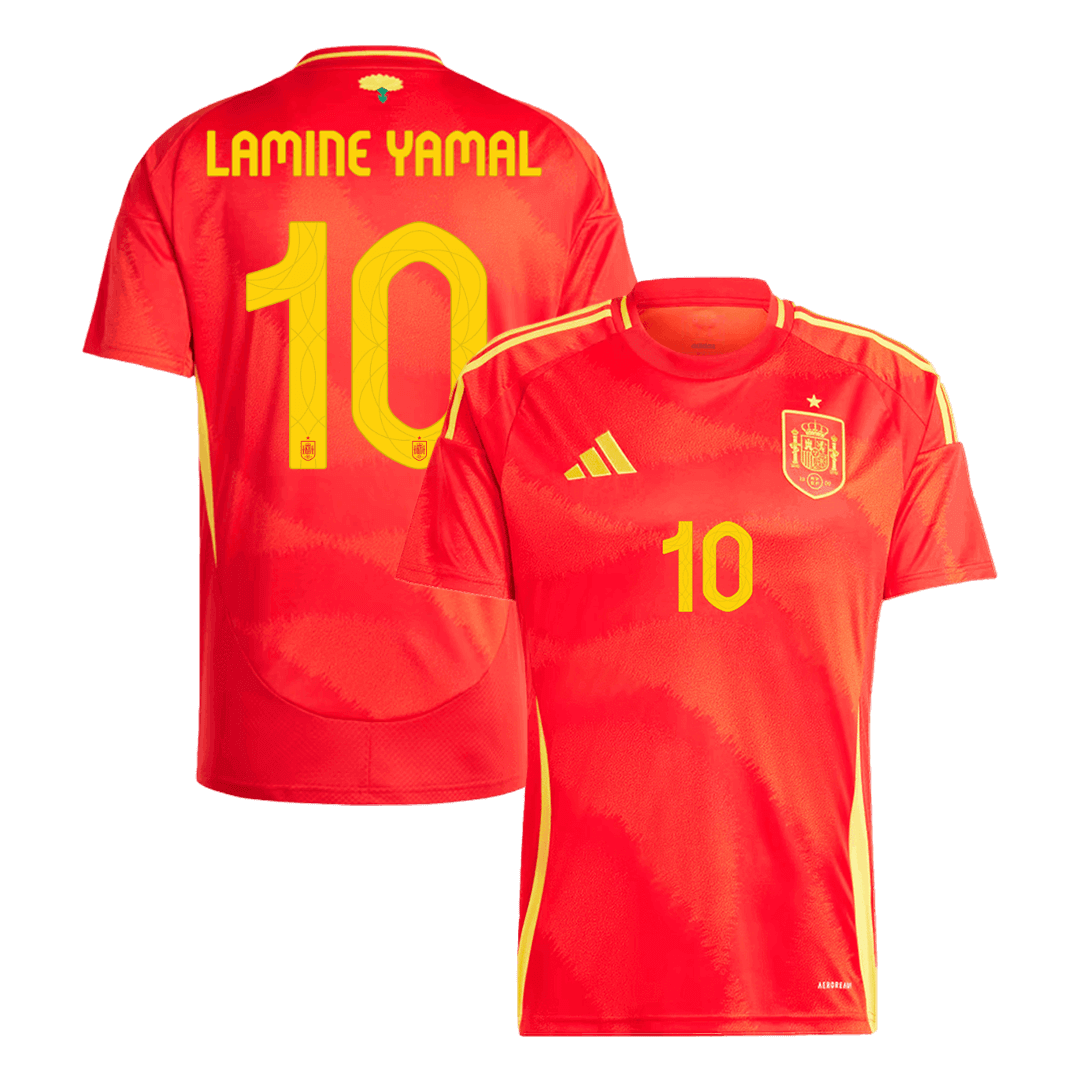Spain LAMINE YAMAL #10 Home Soccer Jersey EURO - gojersey
