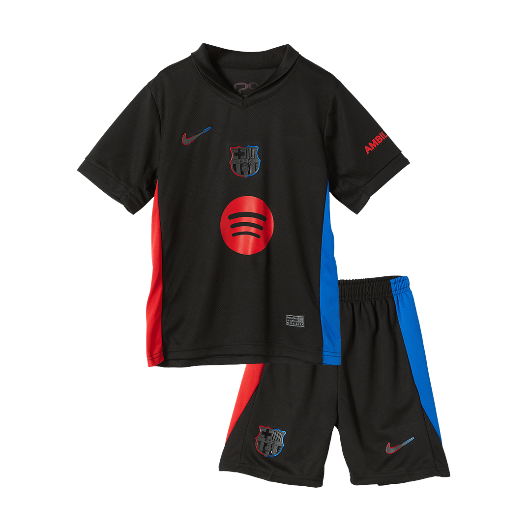 Barcelona Away Soccer Jersey Kit  Kids(Jersey+Shorts)- Spotify Logo Without Text - gojersey