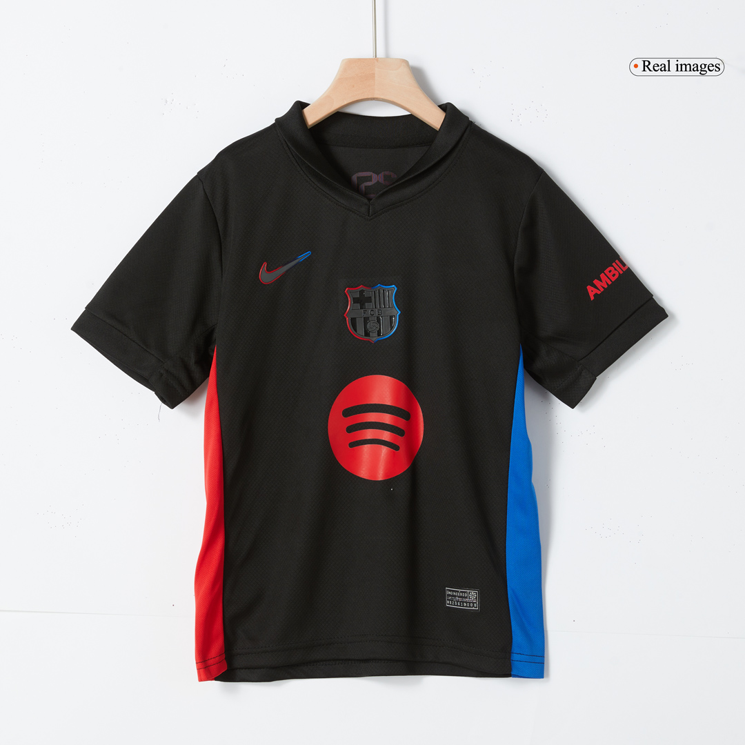Barcelona Away Soccer Jersey Kit  Kids(Jersey+Shorts)- Spotify Logo Without Text - gojersey