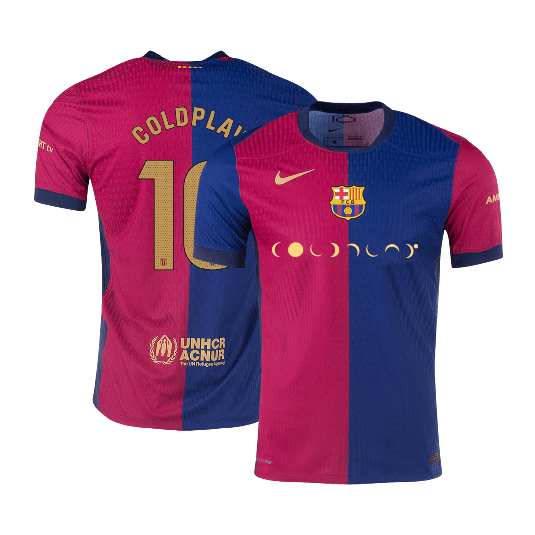 Barcelona COLDPLAY #10 Home Soccer Jersey Authentic - gojersey
