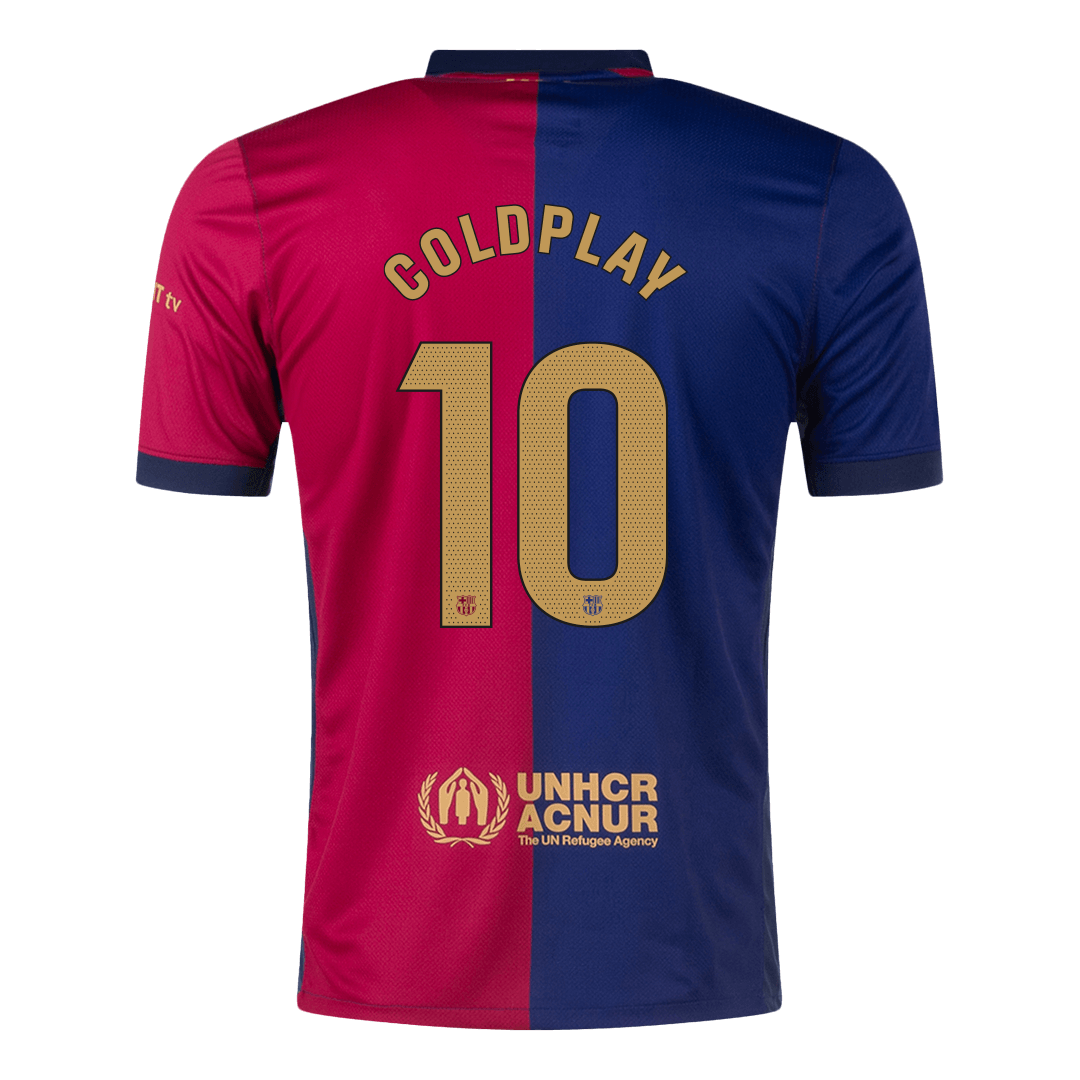Barcelona COLDPLAY #10 Home Soccer Jersey - gojersey