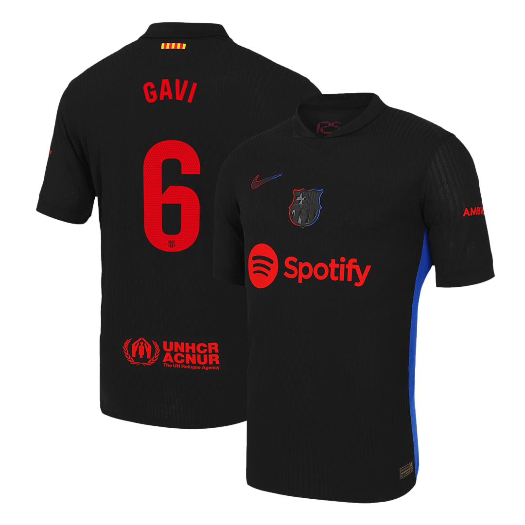 Barcelona GAVI #6 Away Soccer Jersey Authentic - gojersey