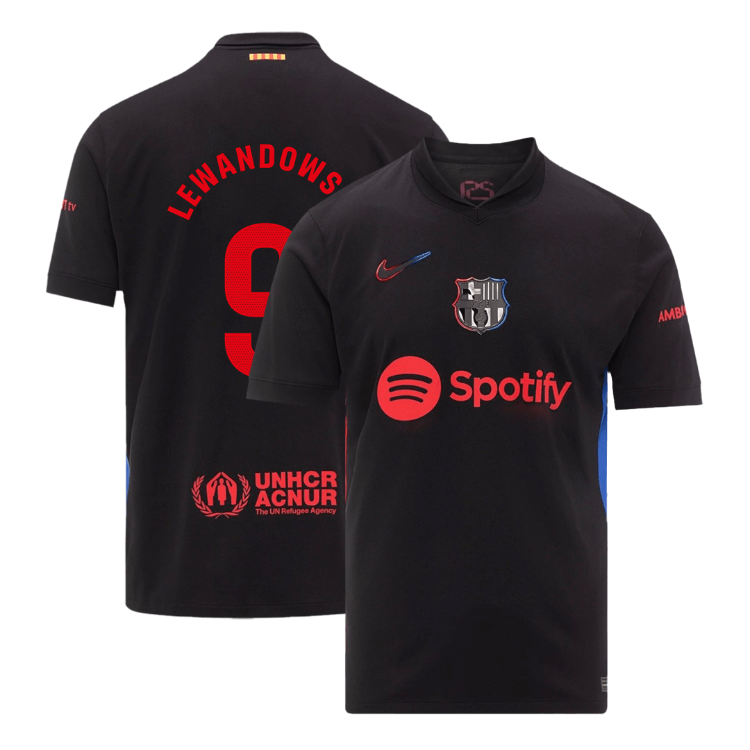 Barcelona LEWANDOWSKI #9 Away Soccer Jersey - gojersey
