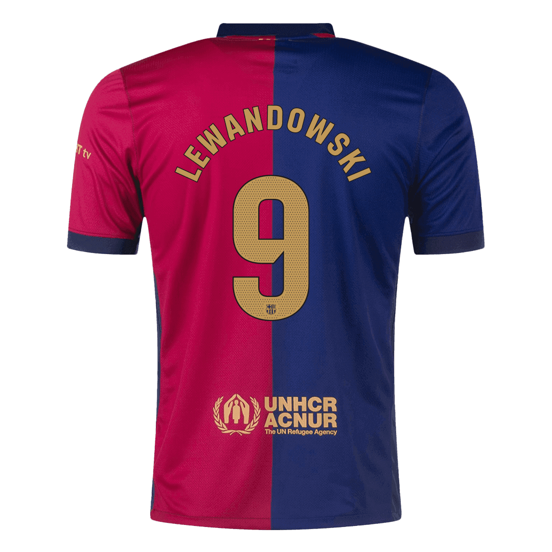 Barcelona LEWANDOWSKI #9 Home Jersey - Spotify Logo Without Text - gojersey