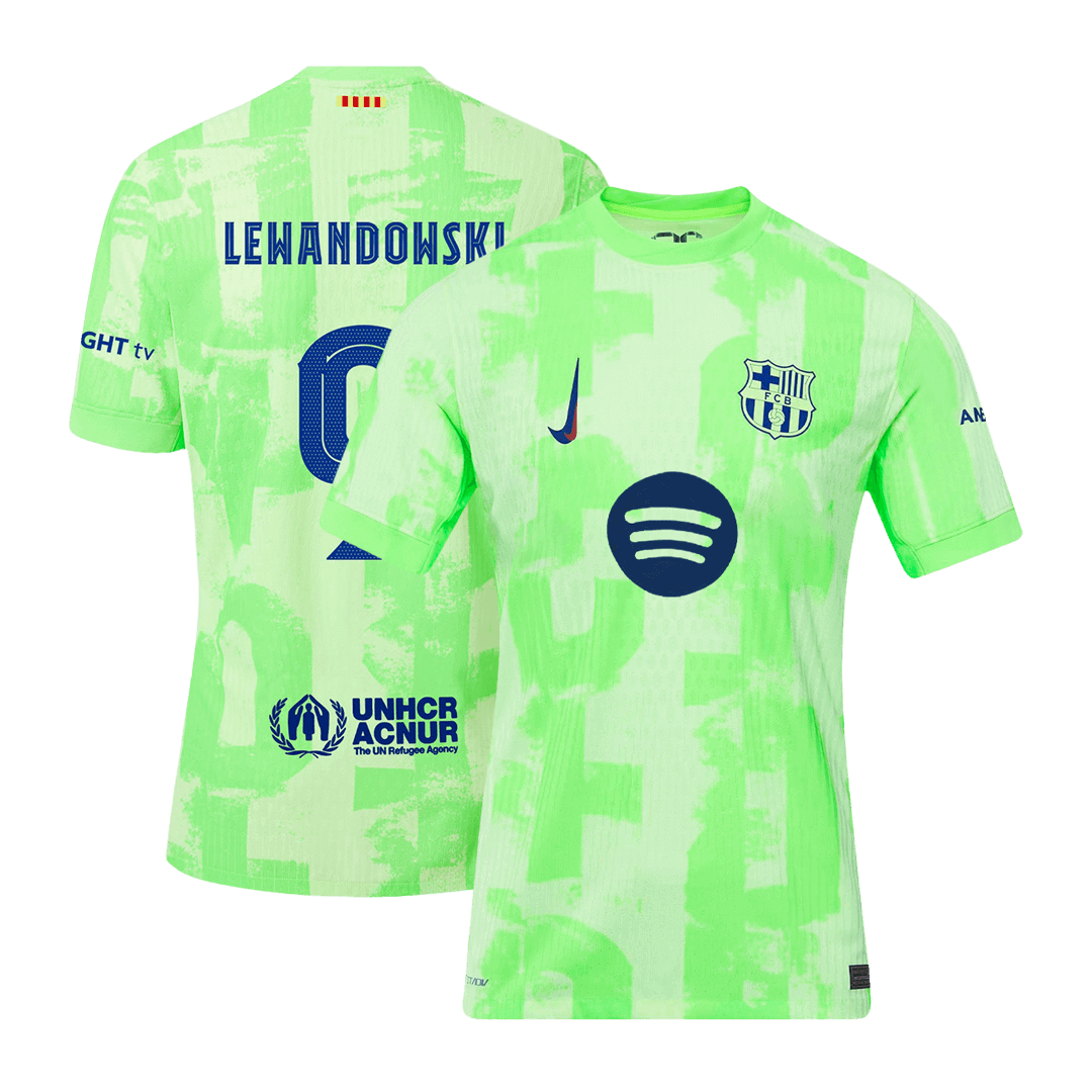 Barcelona LEWANDOWSKI #9 Third Away Soccer Jersey Authentic- UCL（Spotify Logo Without Text） - gojersey