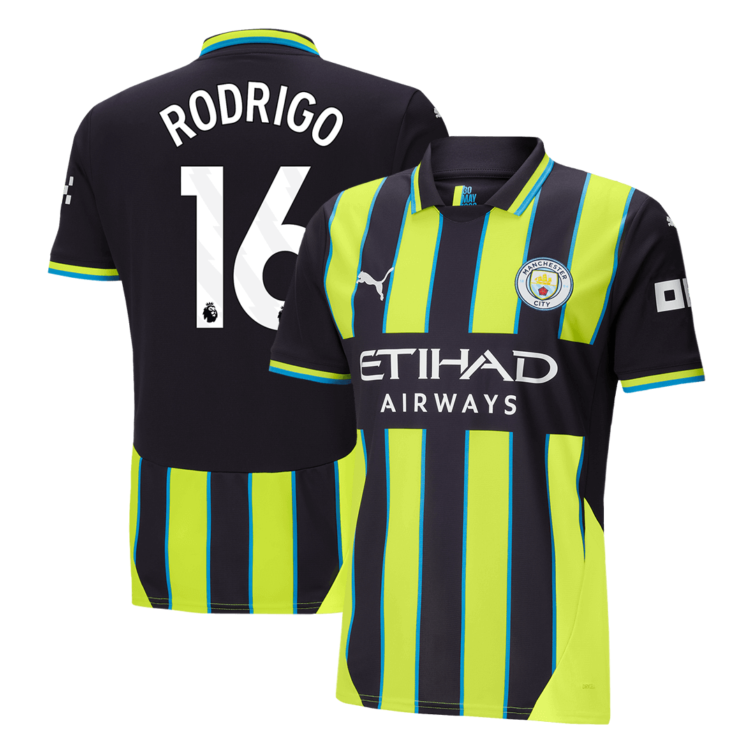 Manchester City RODRIGO #16 Away Soccer Jersey - gojersey