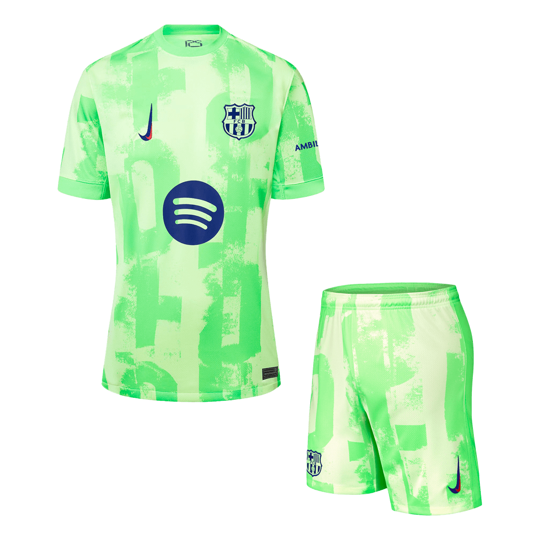 Barcelona Third Away Soccer Jersey Kit (Jersey+Shorts) - (Spotify Logo Without Text) - gojersey