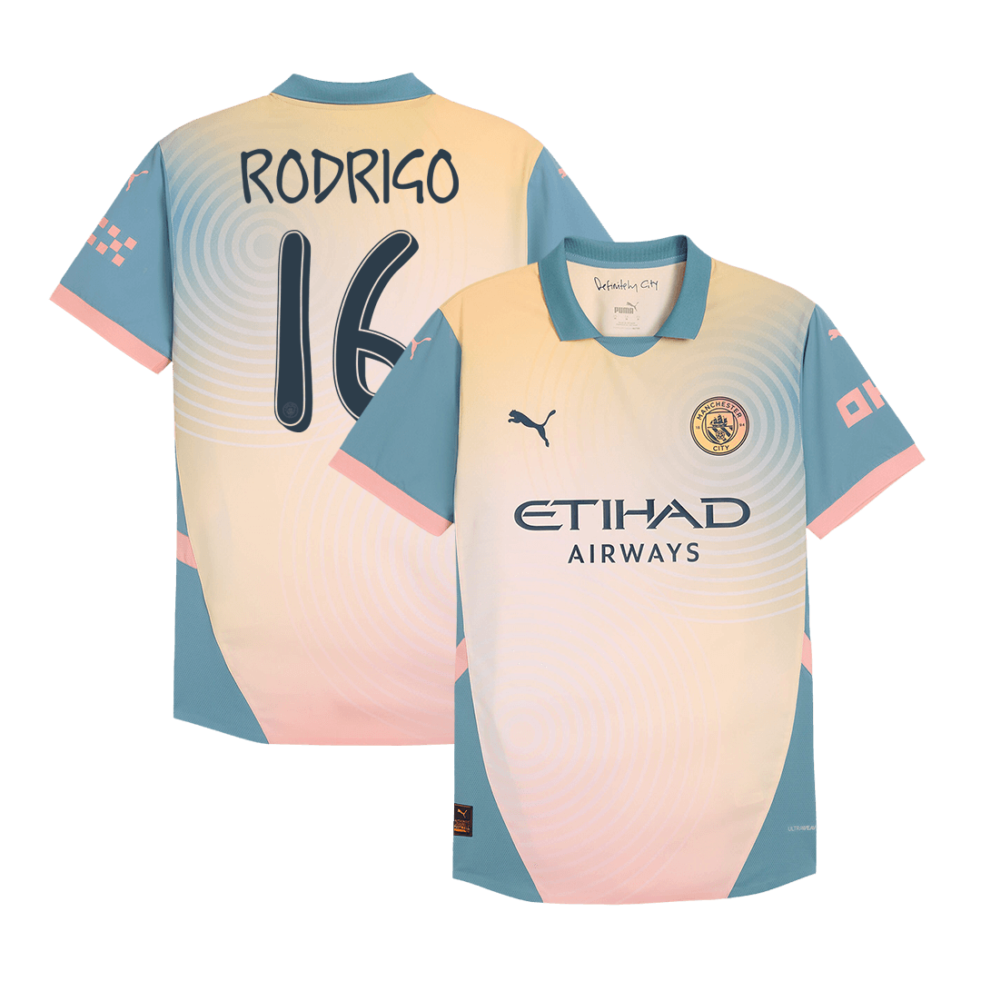 Manchester City RODRIGO #16 Fourth Away Soccer Jersey Authentic- Definitely City (UCL Edition) - gojersey