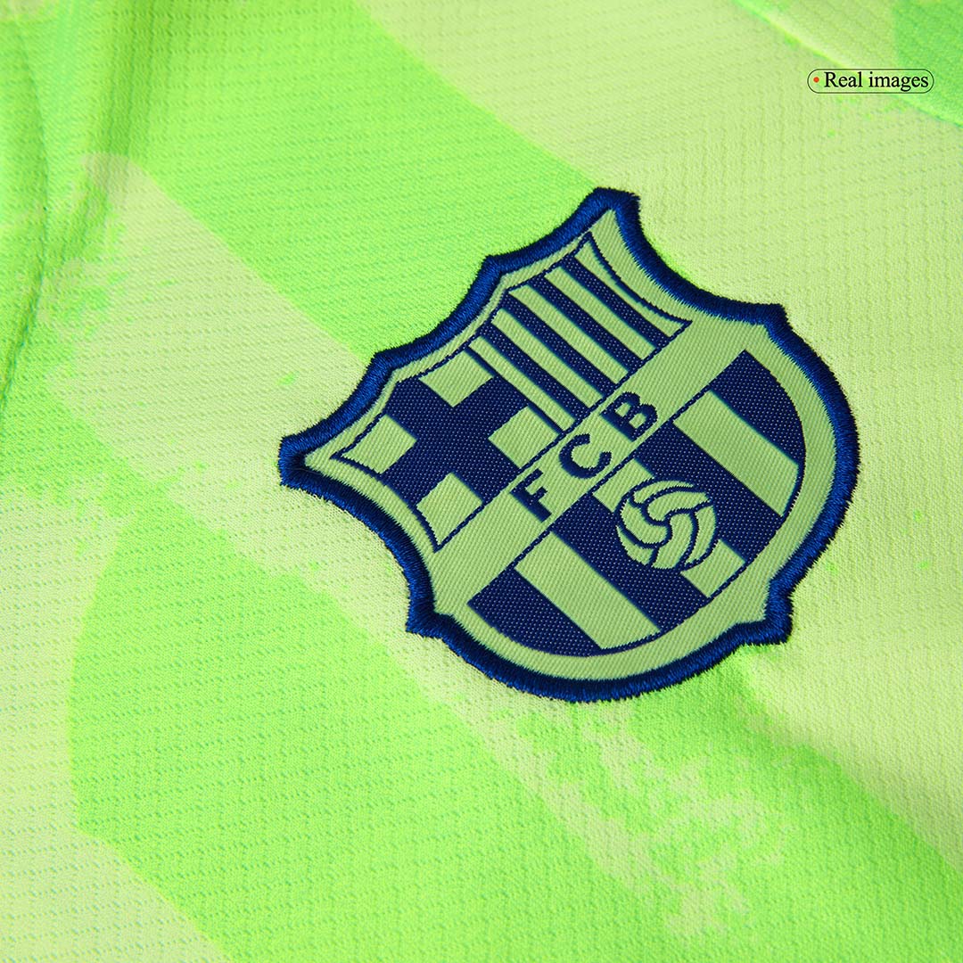Barcelona Third Away Soccer Jersey Kit Kids(Jersey+Shorts) - UCL (Spotify Logo Without Text) - gojersey