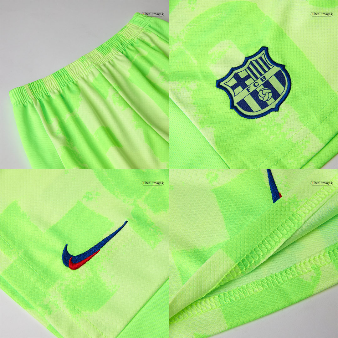 Barcelona Third Away Soccer Jersey Kit Kids(Jersey+Shorts) - UCL (Spotify Logo Without Text) - gojersey