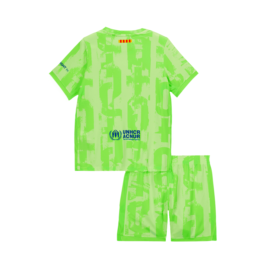 Barcelona Third Away Soccer Jersey Kit Kids(Jersey+Shorts) - UCL (Spotify Logo Without Text) - gojersey