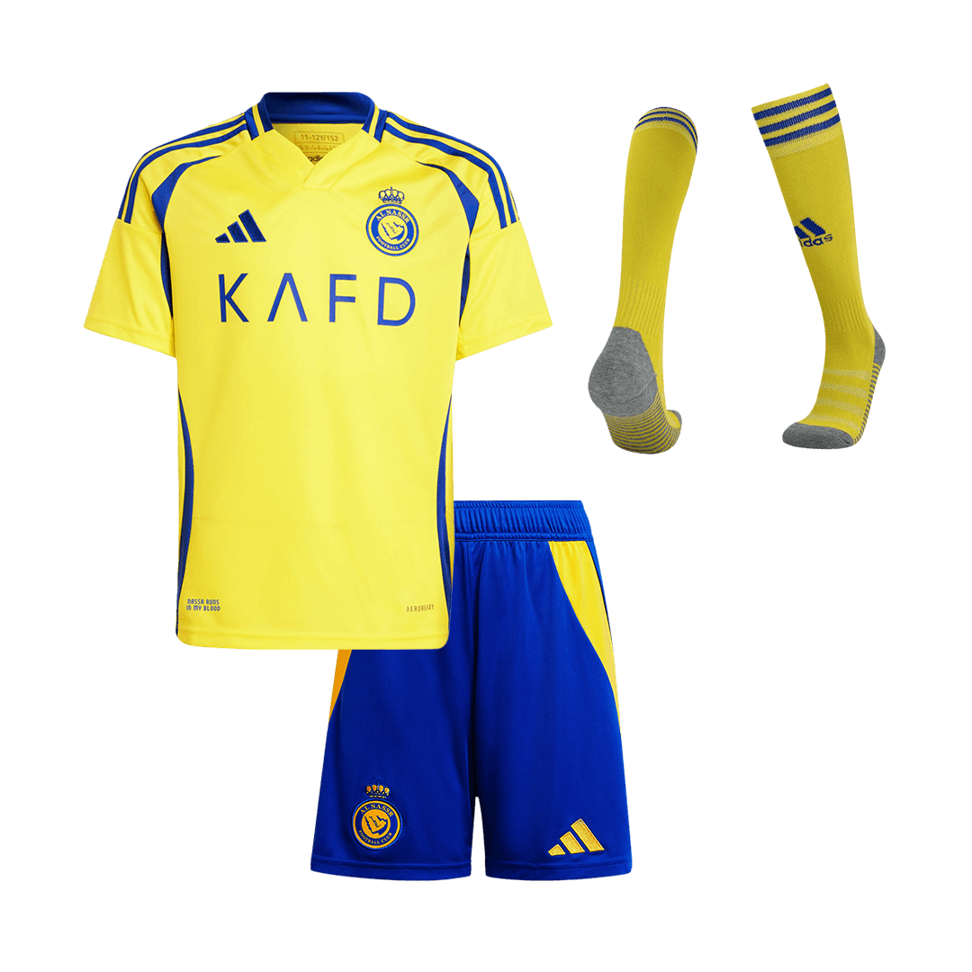 Al Nassr Home Soccer Jersey Kit Kids(Jersey+Shorts+Socks) - gojersey