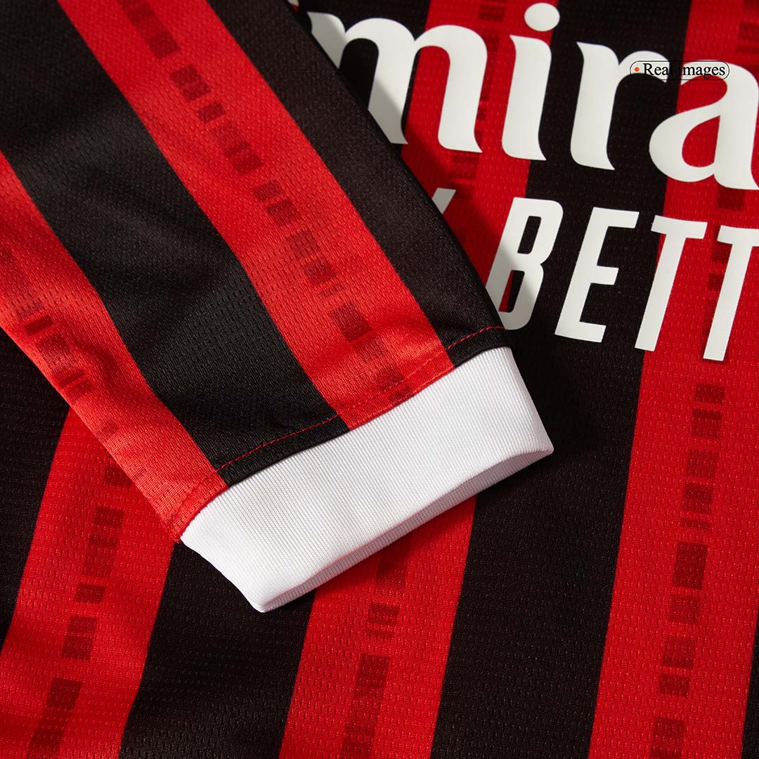 AC Milan Long Sleeve Home Soccer Jersey - gojersey