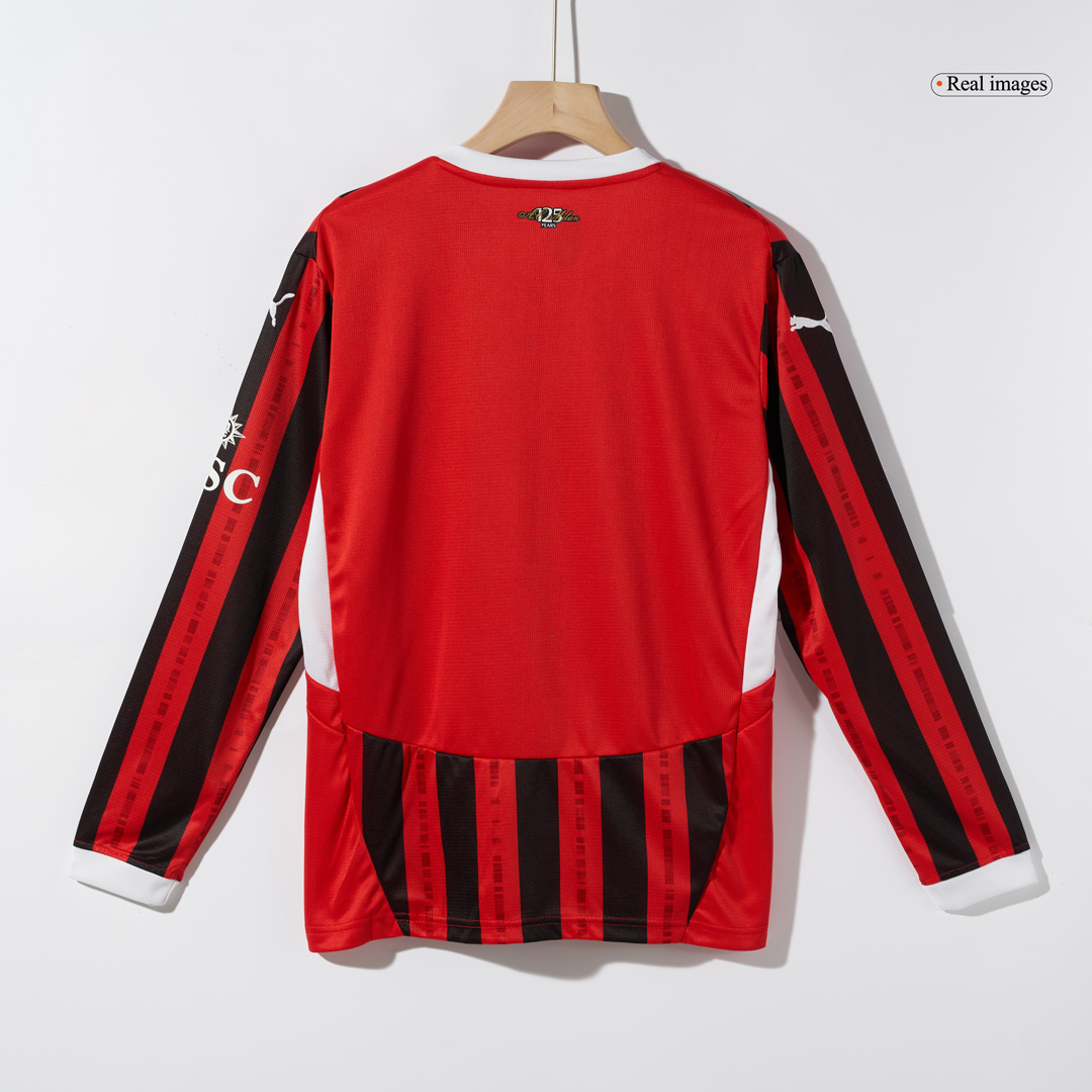 AC Milan Long Sleeve Home Soccer Jersey - gojersey