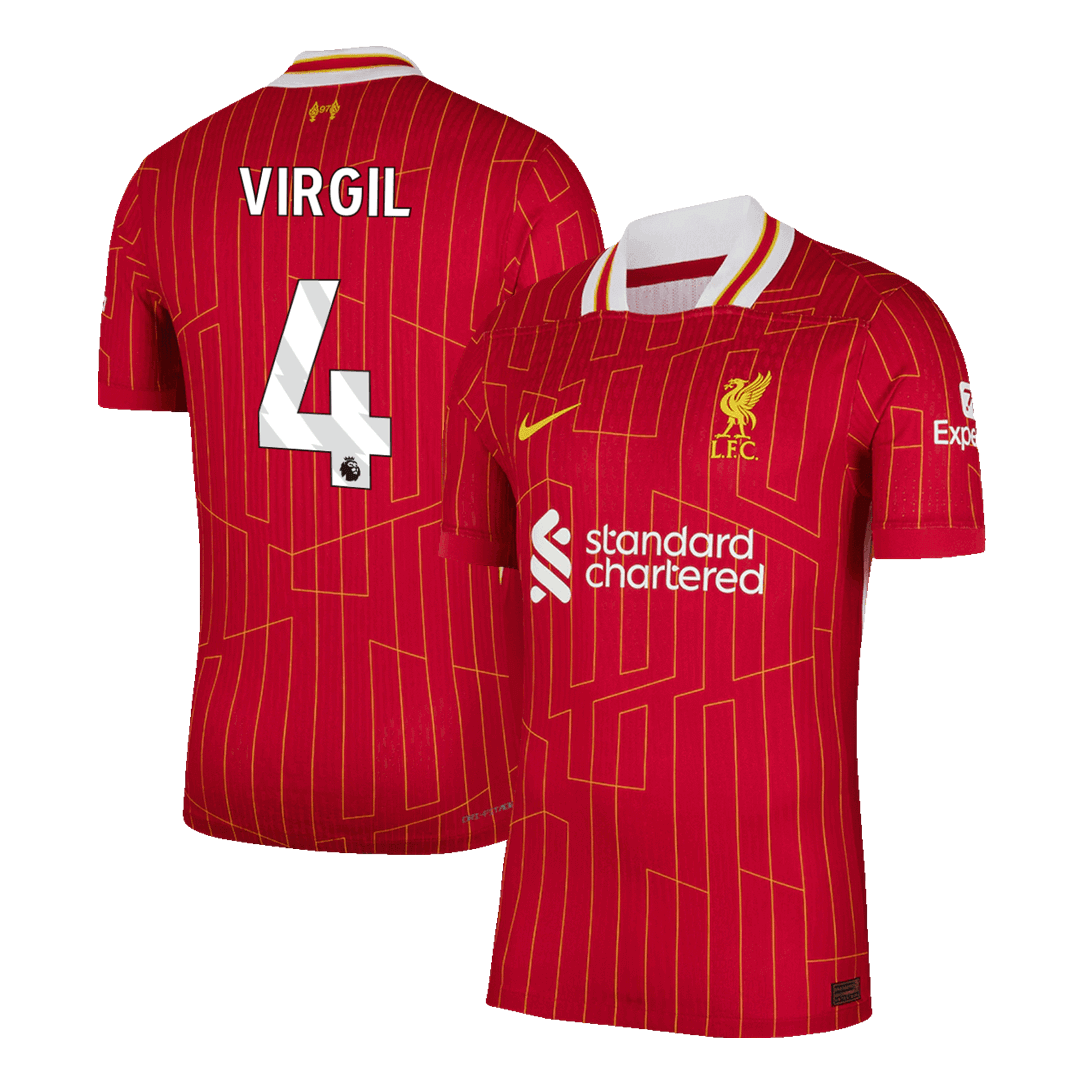 Liverpool VIRGIL #4 Home Soccer Jersey Authentic - gojersey