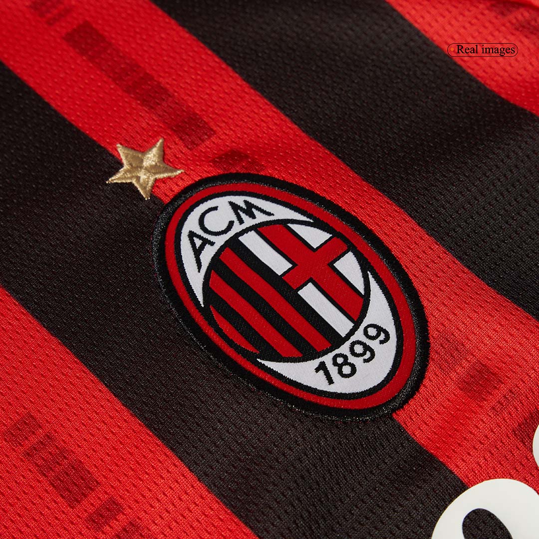 AC Milan Long Sleeve Home Soccer Jersey - gojersey