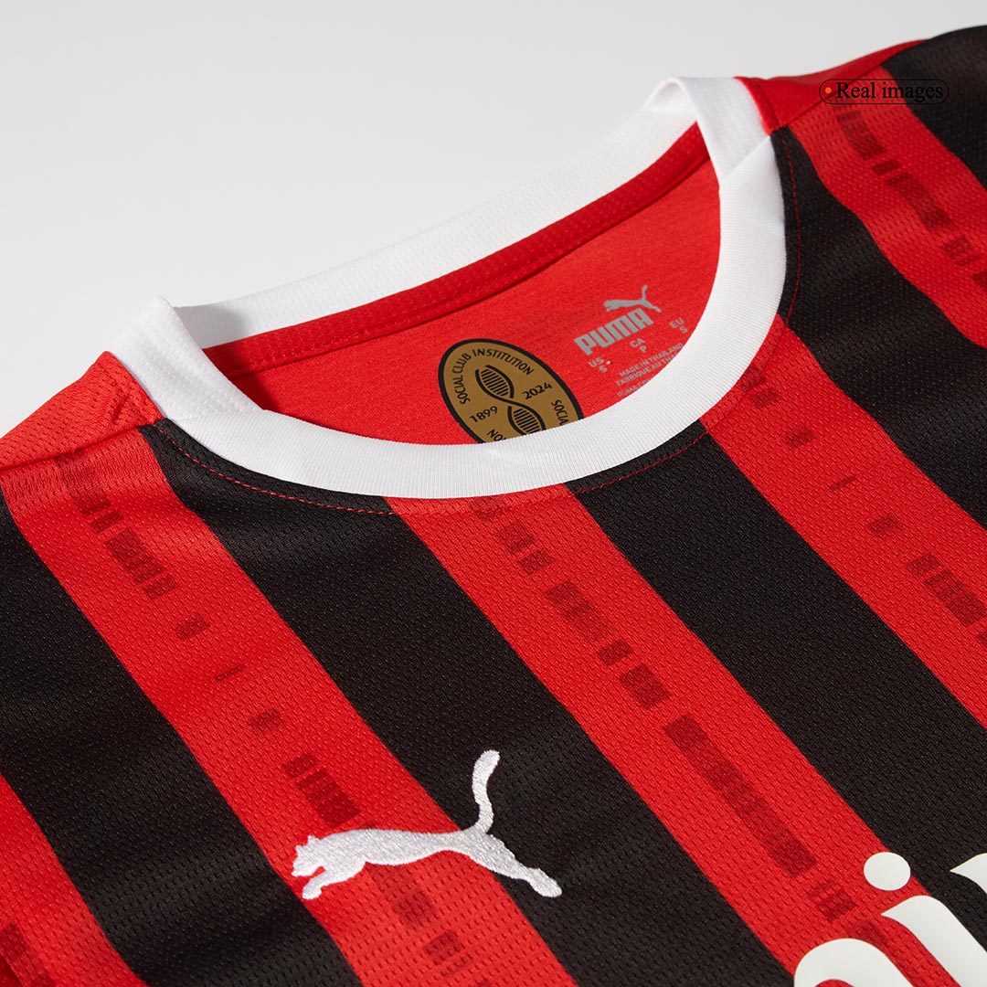 AC Milan Long Sleeve Home Soccer Jersey - gojersey