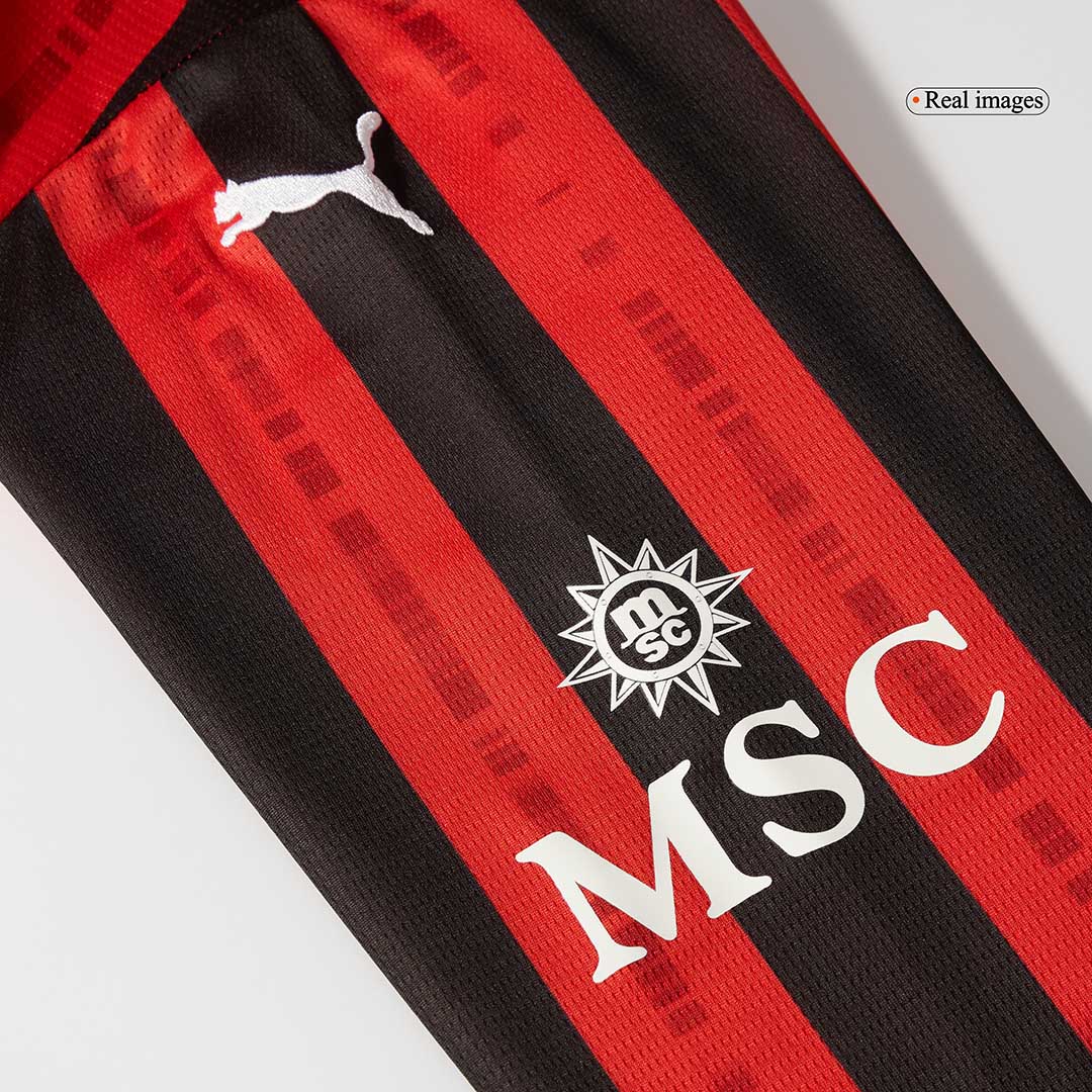 AC Milan Long Sleeve Home Soccer Jersey - gojersey