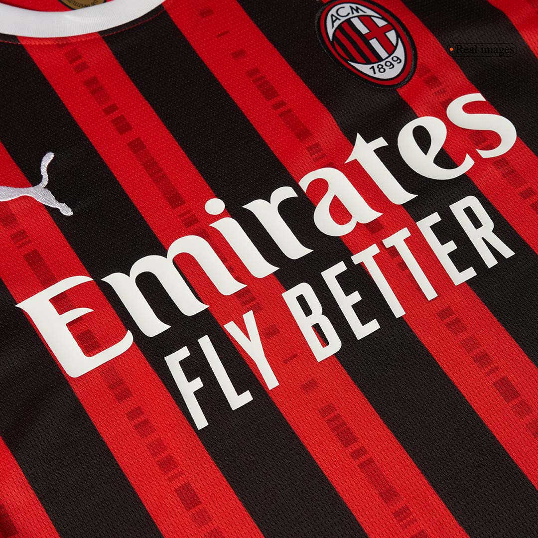 AC Milan Long Sleeve Home Soccer Jersey - gojersey