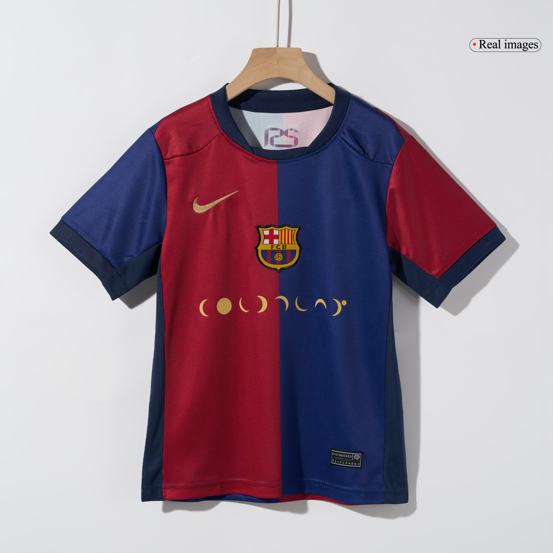 Barcelona Home Soccer Jersey Kit Kids(Jersey+Shorts) - COLDPLAY - gojersey