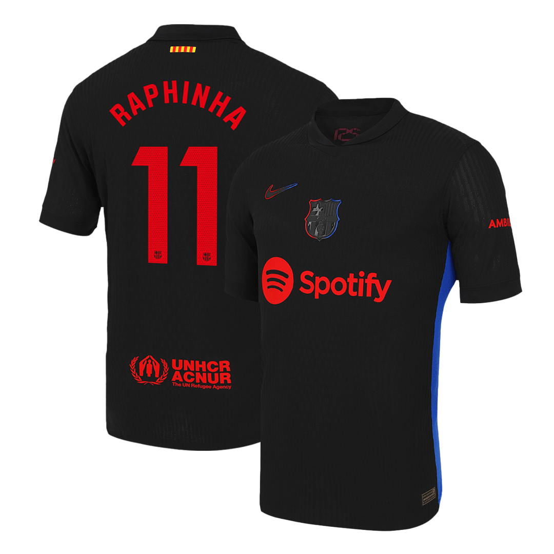 Barcelona RAPHINHA #11 Away Soccer Jersey Authentic - gojersey