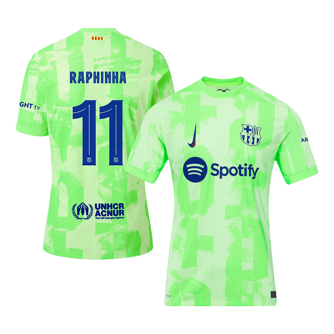 Barcelona RAPHINHA #11 Third Away Soccer Jersey Authentic - UCL Edition - gojersey