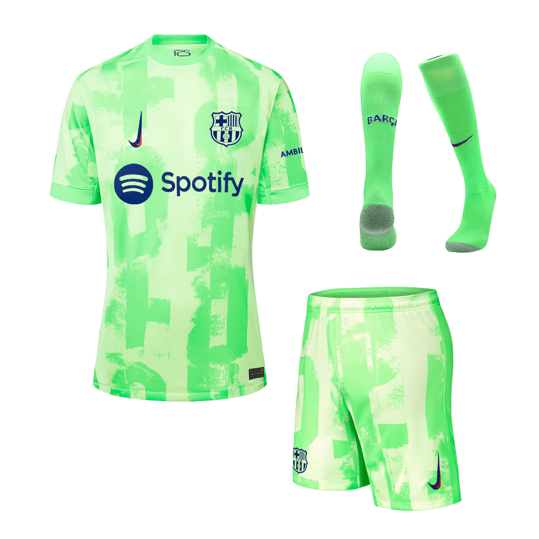 Barcelona Third Away Soccer Jersey Kit (Jersey+Shorts+Socks) - gojersey