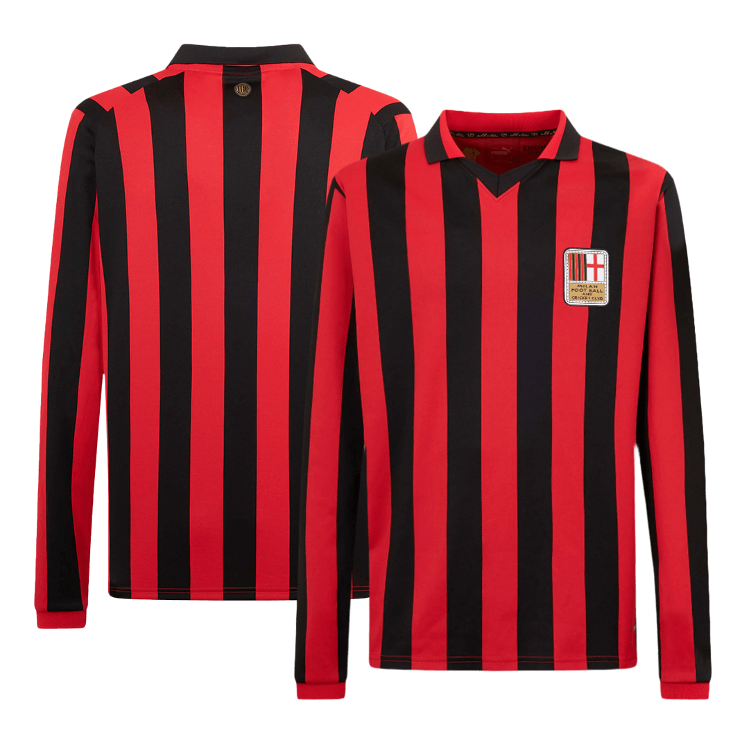 AC Milan Long Sleeve Soccer Jersey - 125th Anniversary - gojersey