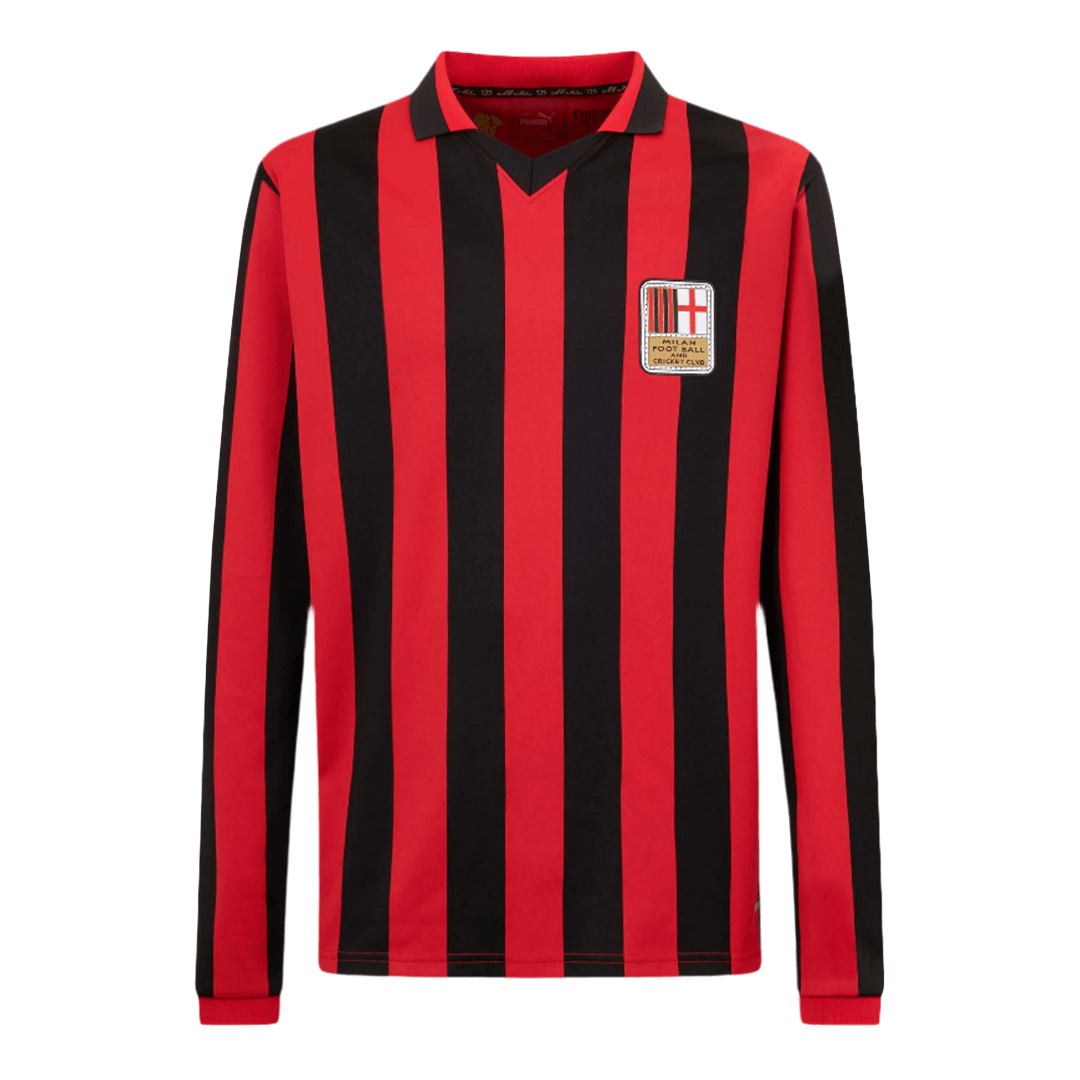 AC Milan Long Sleeve Soccer Jersey - 125th Anniversary - gojersey