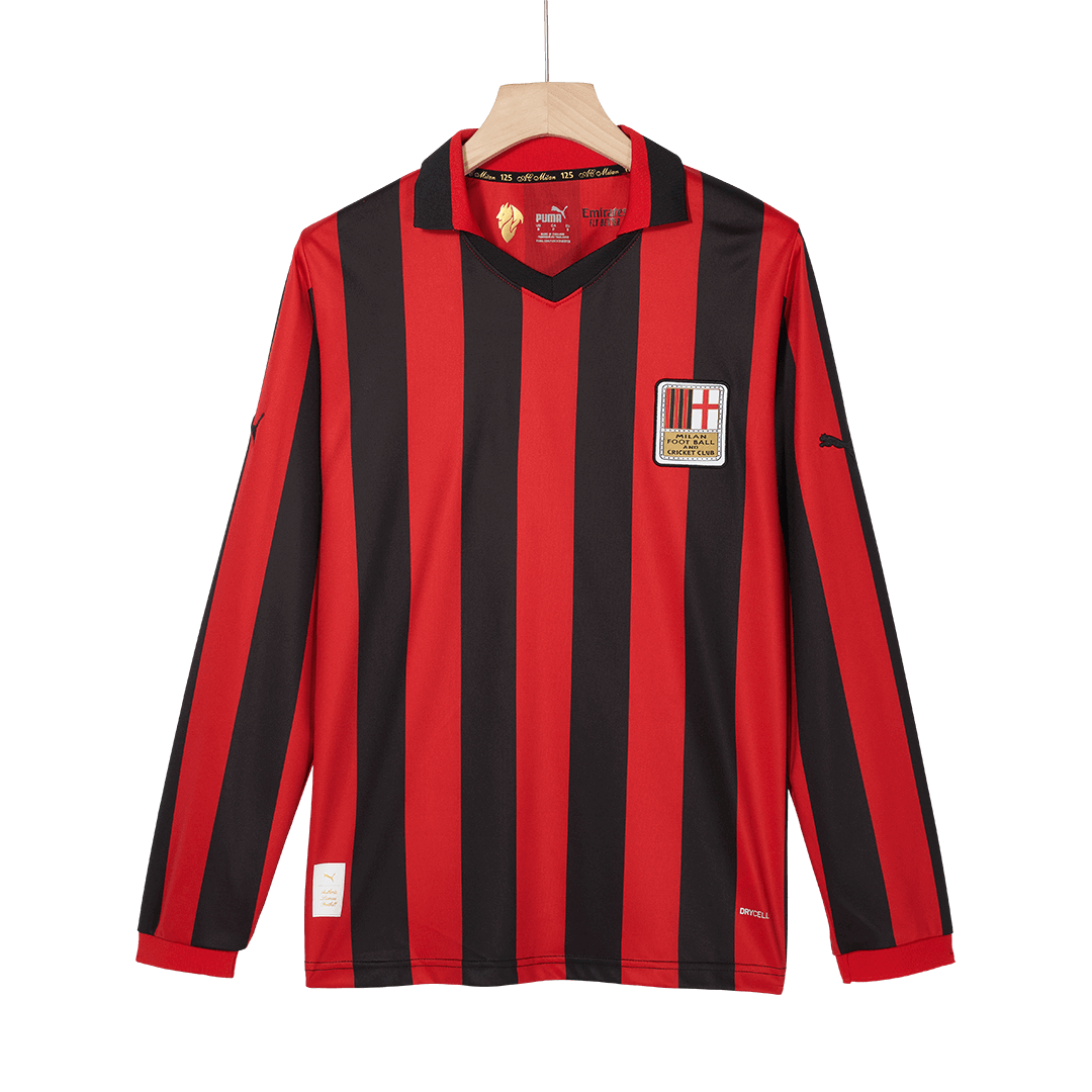 AC Milan Long Sleeve Soccer Jersey - 125th Anniversary - gojersey