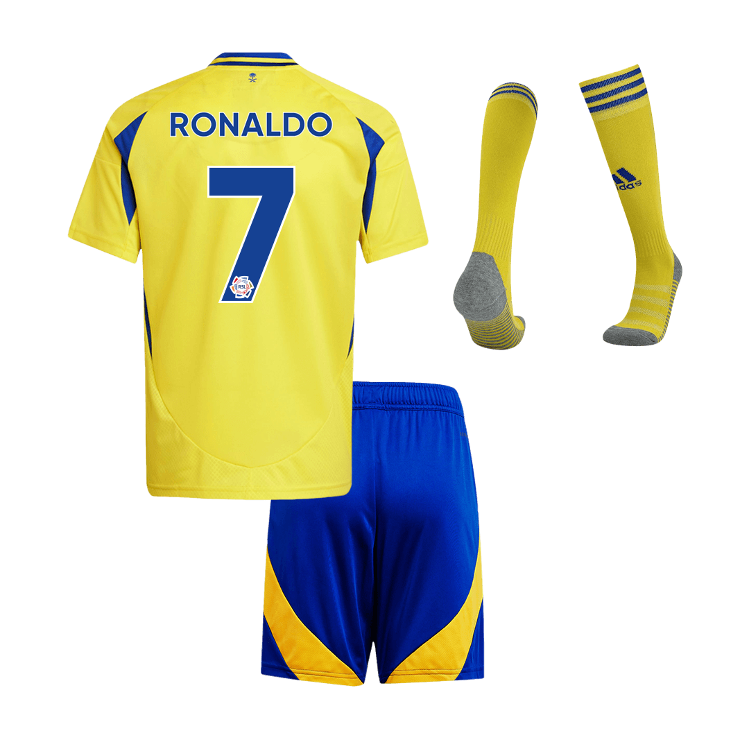 Al Nassr RONALDO #7 Home Soccer Jersey Kit Kids(Jersey+Shorts+Socks) - gojersey