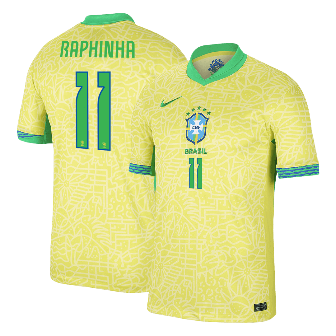 Brazil RAPHINHA #11 Home Soccer Jersey Copa America - gojersey