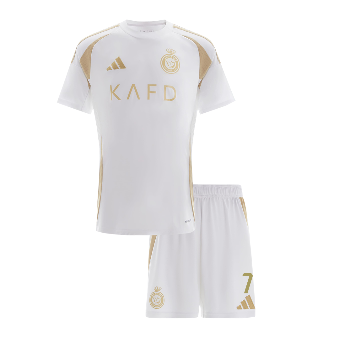 Al Nassr RONALDO #7 Third Away Soccer Jersey Kit Kids(Jersey+Shorts) - ACL - gojersey