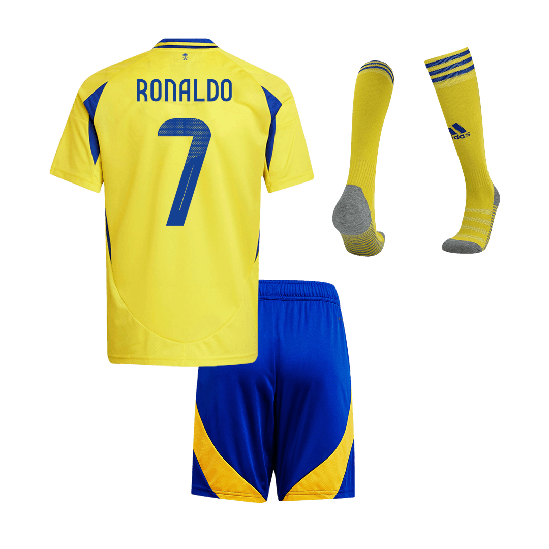 Al Nassr RONALDO #7 Home Soccer Jersey Kit Kids(Jersey+Shorts+Socks) - ACL - gojersey