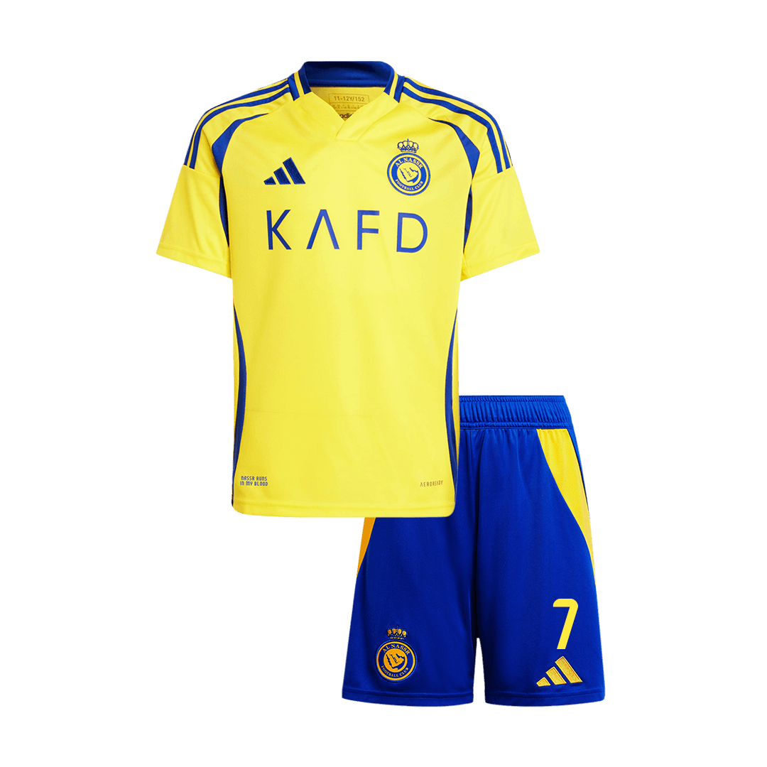 Al Nassr RONALDO #7 Home Soccer Jersey Kit Kids(Jersey+Shorts) - ACL - gojersey