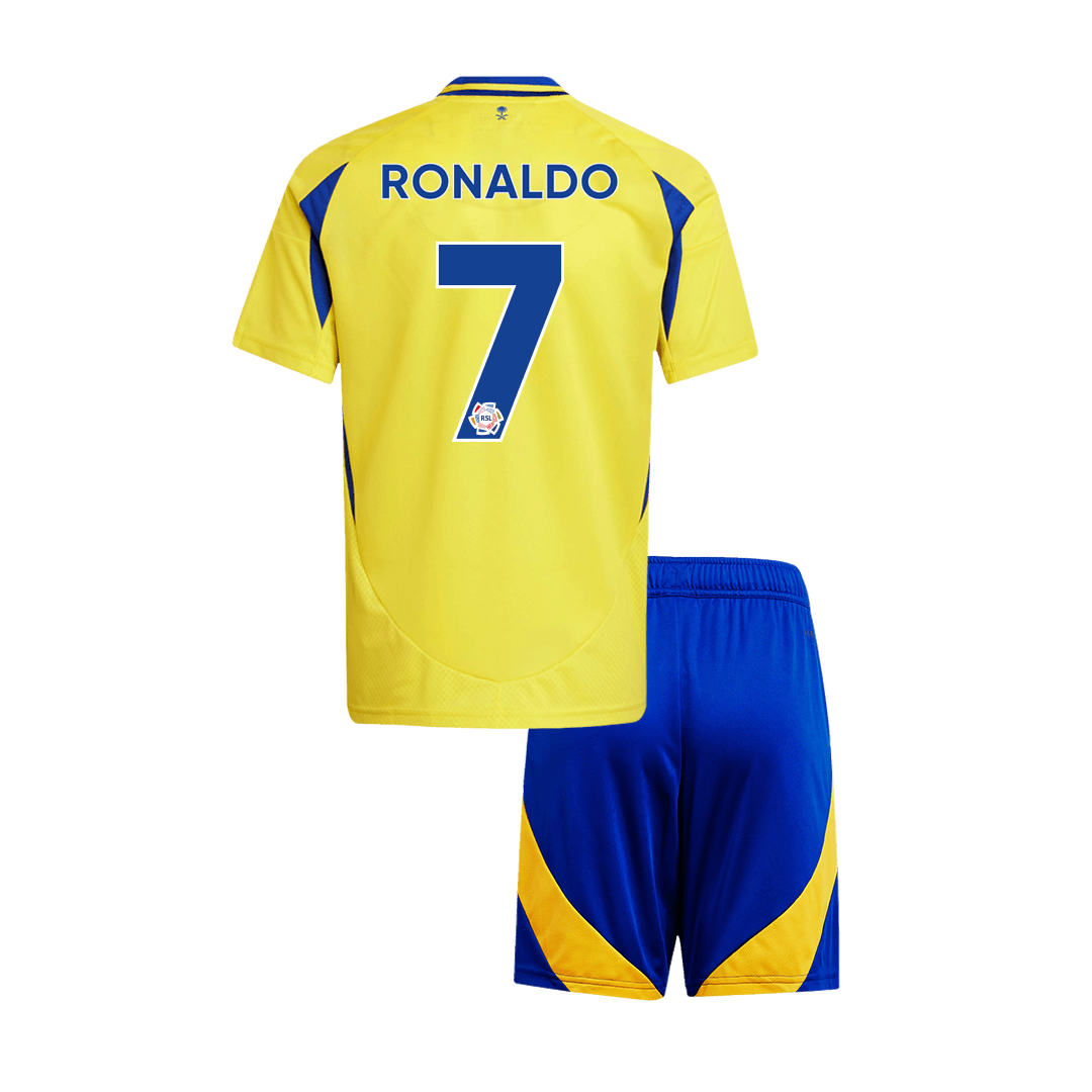 Al Nassr RONALDO #7 Home Soccer Jersey Kit Kids(Jersey+Shorts) - gojersey