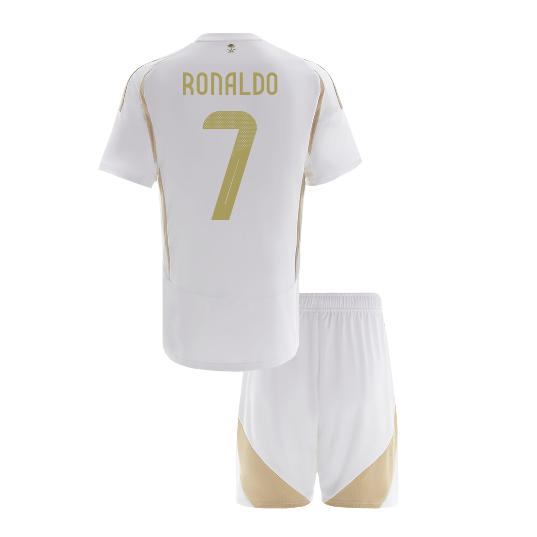 Al Nassr RONALDO #7 Third Away Soccer Jersey Kit Kids(Jersey+Shorts) - ACL - gojersey