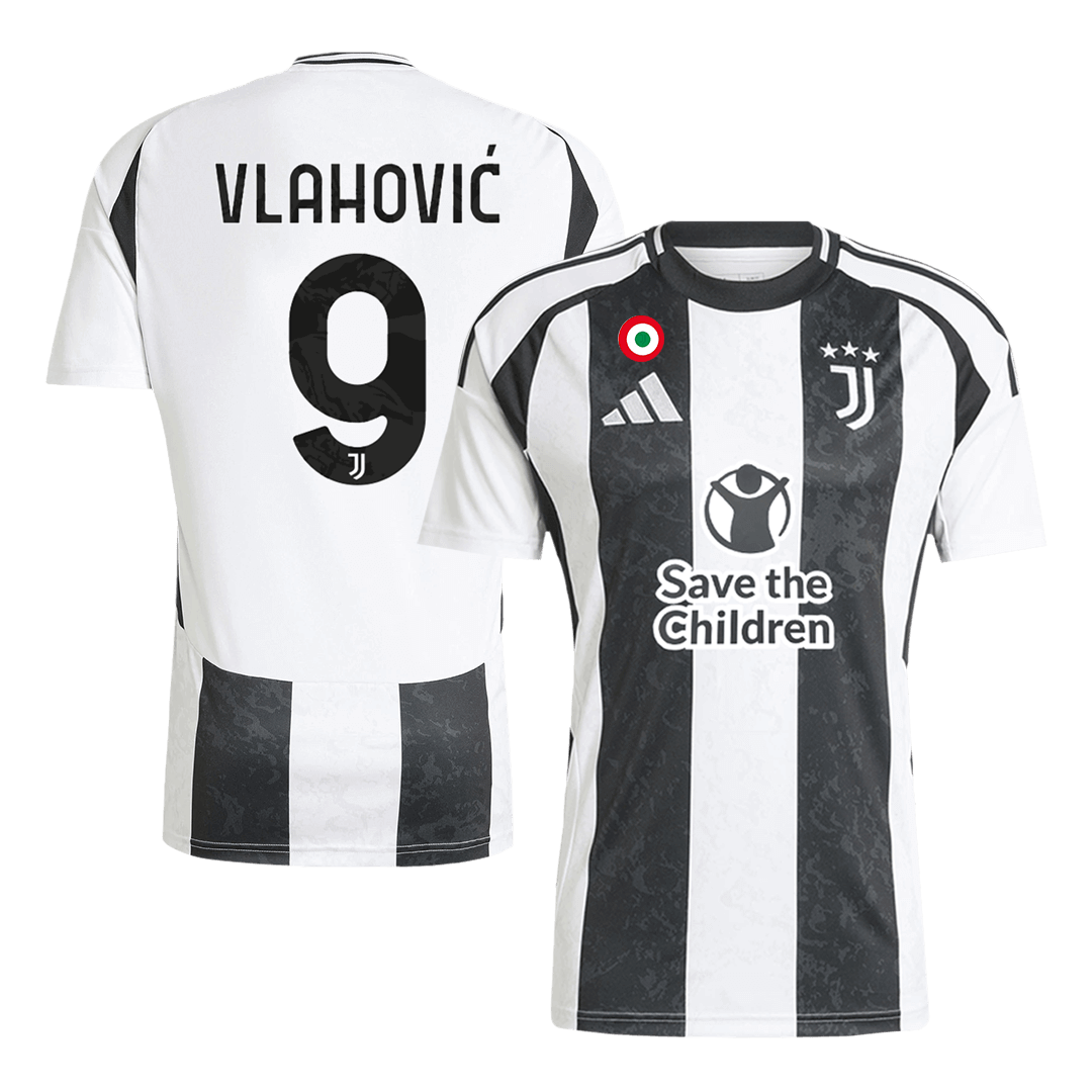 Juventus VLAHOVIĆ #9 Home Soccer Jersey - Save The Children Sponsor  - gojersey
