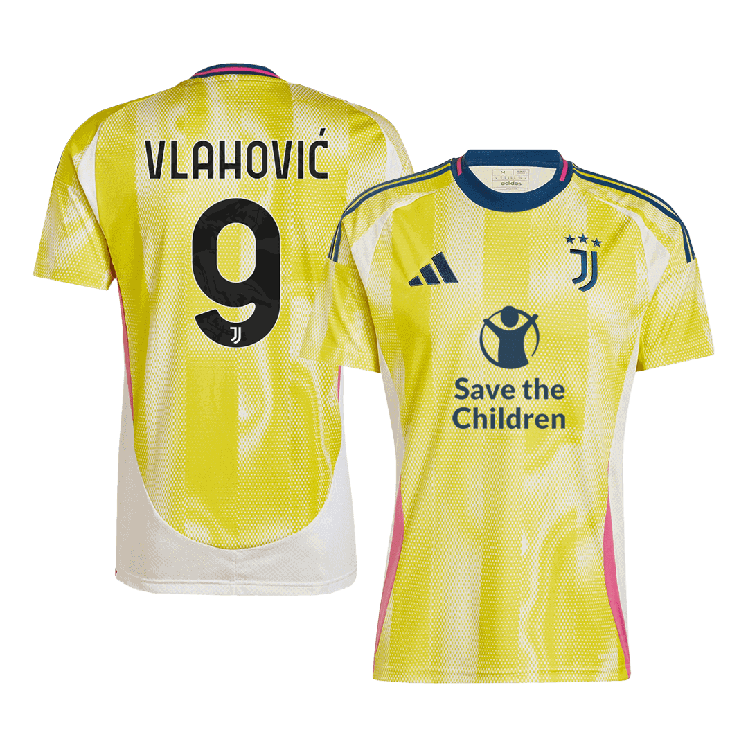 Juventus VLAHOVIĆ #9 Away Soccer Jersey - Save The Children Sponsor  - gojersey