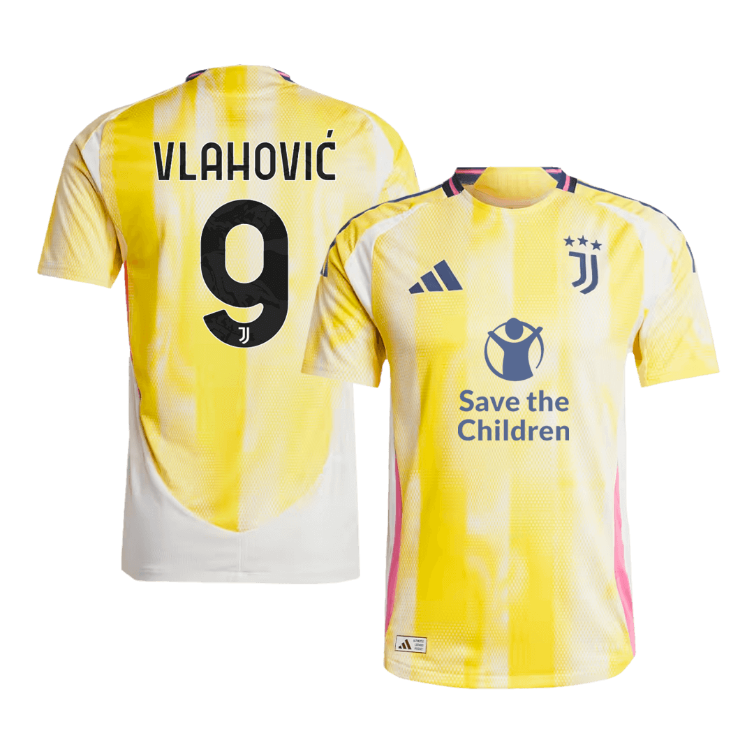 Juventus VLAHOVIĆ #9 Away Soccer Jersey Authentic- Save The Children Sponsor - gojersey